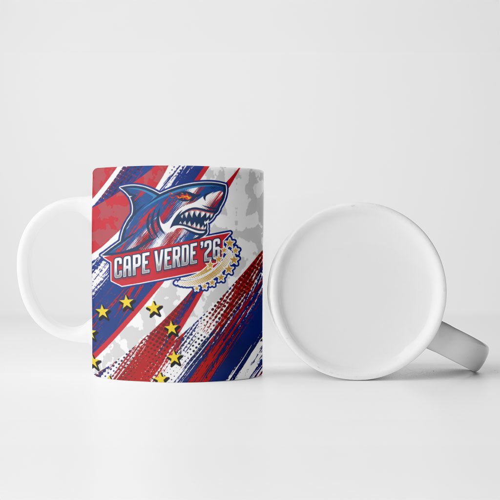 Cape Verde Football 2026 Ceramic Mug Won Our Hearts Blue Sharks Soccer Player