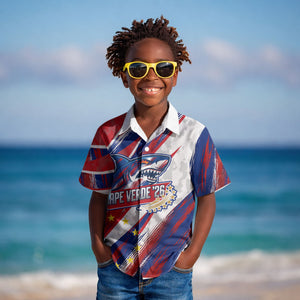 Cape Verde Football 2026 Kid Hawaiian Shirt Won Our Hearts Blue Sharks Soccer Player
