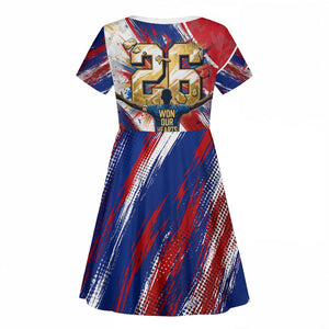 Cape Verde Football 2026 Kid Short Sleeve Dress Won Our Hearts Blue Sharks Soccer Player