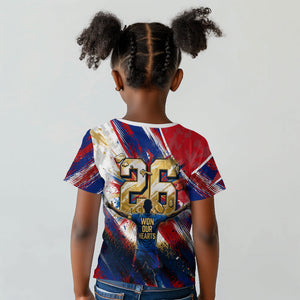 Cape Verde Football 2026 Kid T shirt Won Our Hearts Blue Sharks Soccer Player