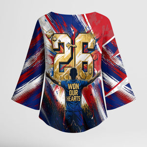 Cape Verde Football 2026 Kimono Sleeve Blouse Won Our Hearts Blue Sharks Soccer Player