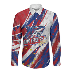 Cape Verde Football 2026 Long Sleeve Button Shirt Won Our Hearts Blue Sharks Soccer Player