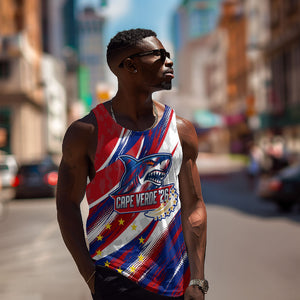 Cape Verde Football 2026 Men Tank Top Won Our Hearts Blue Sharks Soccer Player