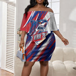 Cape Verde Football 2026 Off Shoulder Short Dress Won Our Hearts Blue Sharks Soccer Player