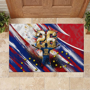 Cape Verde Football 2026 Rubber Doormat Won Our Hearts Blue Sharks Soccer Player