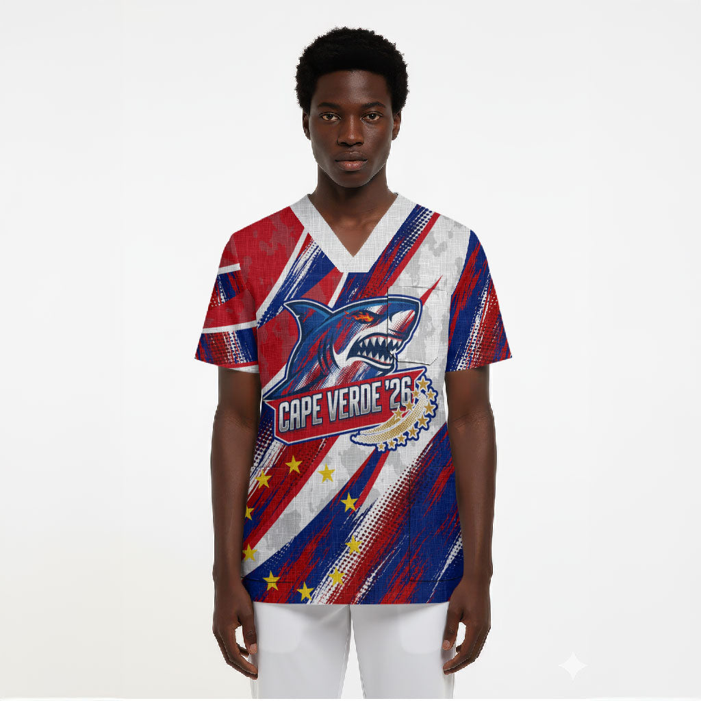 Cape Verde Football 2026 Scrub Top Won Our Hearts Blue Sharks Soccer Player