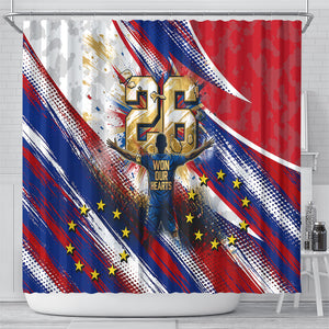 Cape Verde Football 2026 Shower Curtain Won Our Hearts Blue Sharks Soccer Player