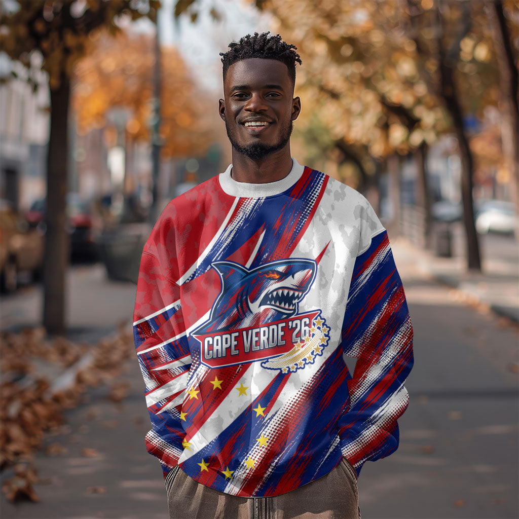 Cape Verde Football 2026 Sweatshirt Won Our Hearts Blue Sharks Soccer Player