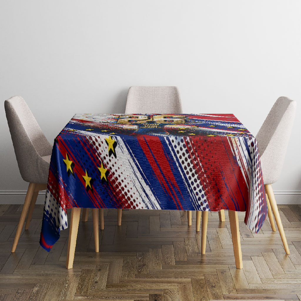 Cape Verde Football 2026 Tablecloth Won Our Hearts Blue Sharks Soccer Player