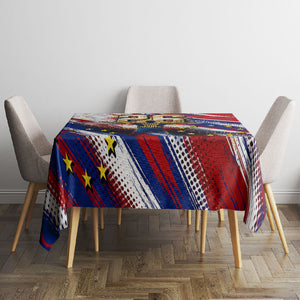 Cape Verde Football 2026 Tablecloth Won Our Hearts Blue Sharks Soccer Player