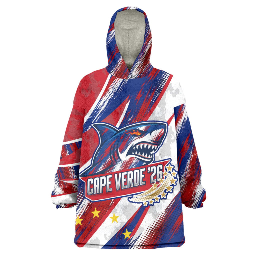 Cape Verde Football 2026 Wearable Blanket Hoodie Won Our Hearts Blue Sharks Soccer Player