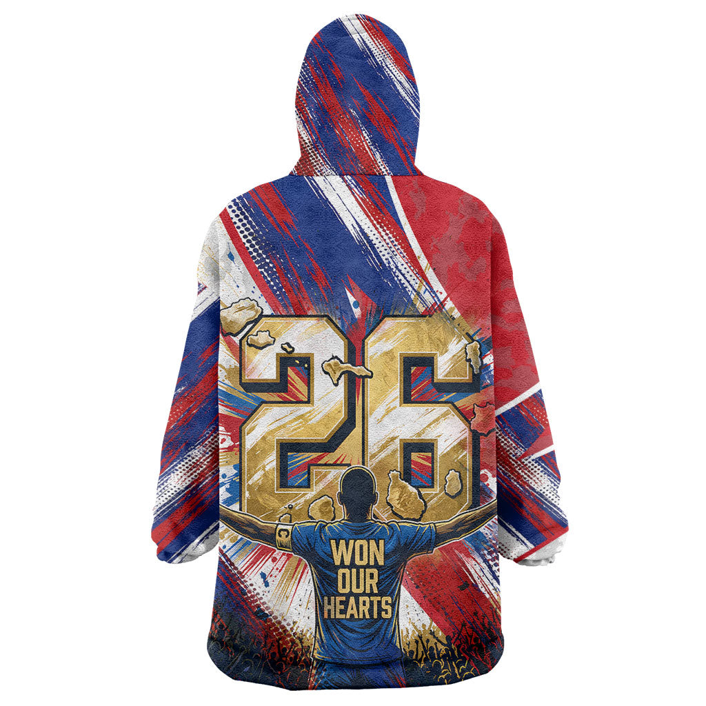 Cape Verde Football 2026 Wearable Blanket Hoodie Won Our Hearts Blue Sharks Soccer Player