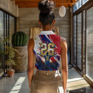 Cape Verde Football 2026 Women Sleeveless Polo Shirt Won Our Hearts Blue Sharks Soccer Player