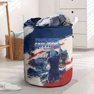 Personalized Cape Verde Blue Sharks Laundry Basket Giant Spirit African Football 2026 Mascot