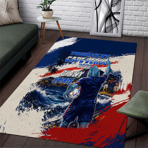 Personalized Cape Verde Blue Sharks Area Rug Giant Spirit African Football 2026 Mascot
