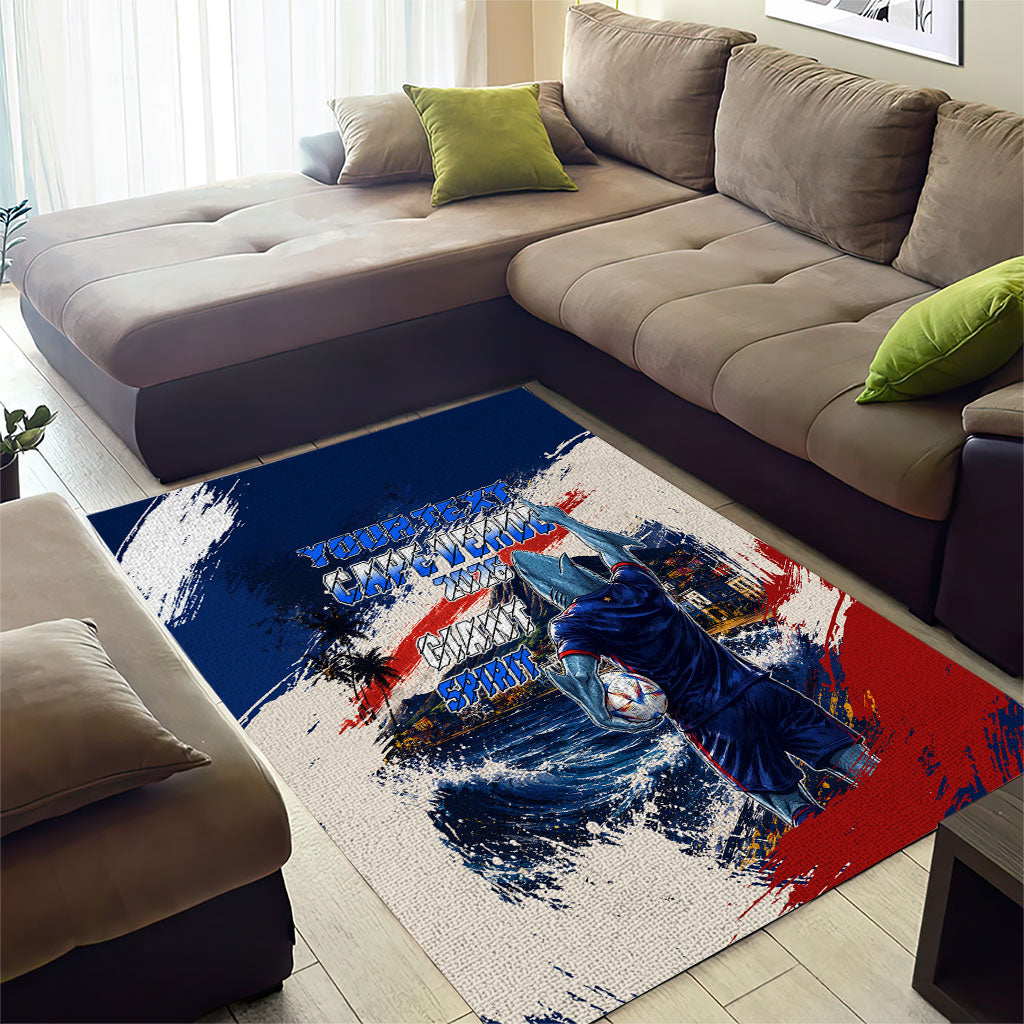 Personalized Cape Verde Blue Sharks Area Rug Giant Spirit African Football 2026 Mascot