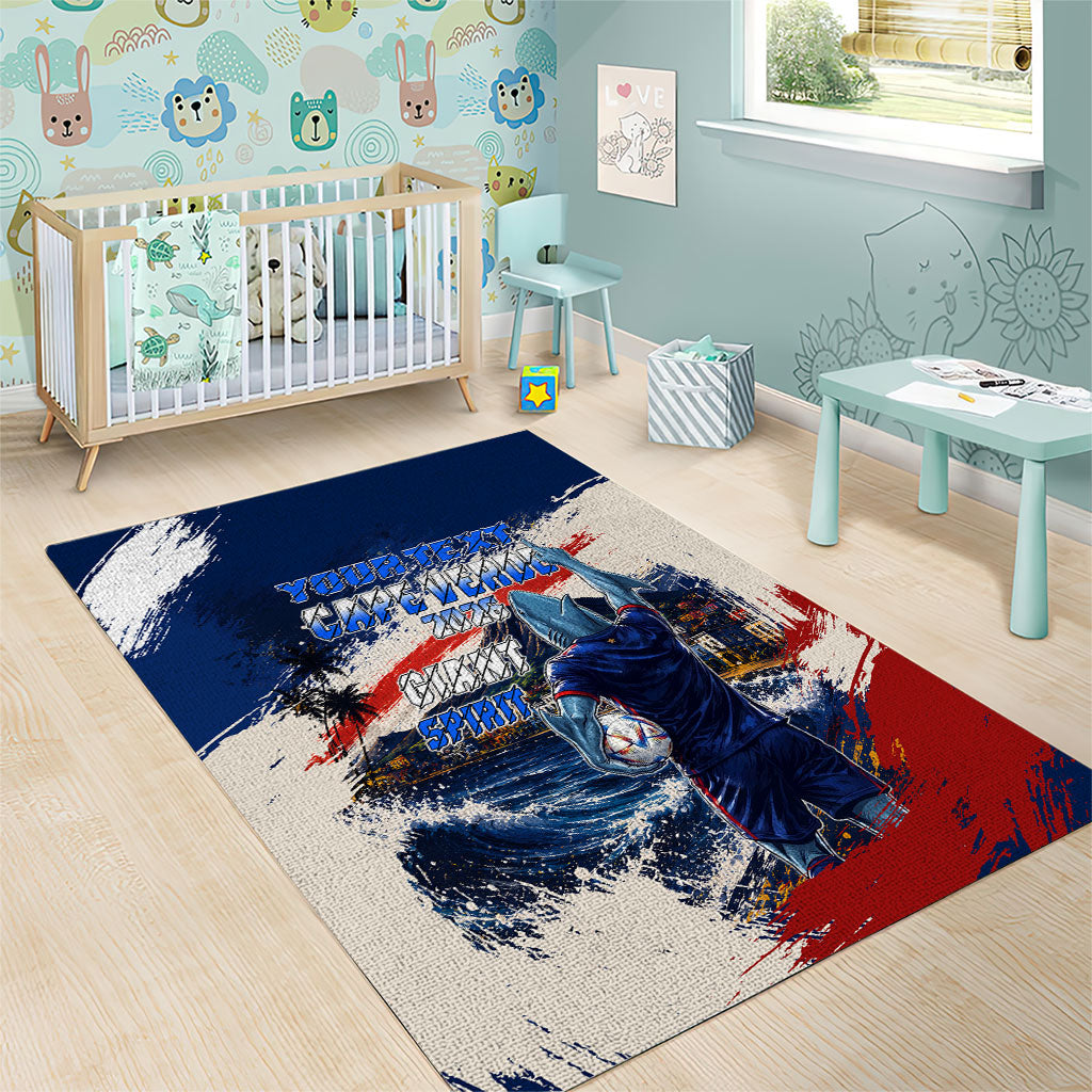 Personalized Cape Verde Blue Sharks Area Rug Giant Spirit African Football 2026 Mascot