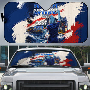 Personalized Cape Verde Blue Sharks Auto Sun Shade Giant Spirit African Football 2026 Mascot