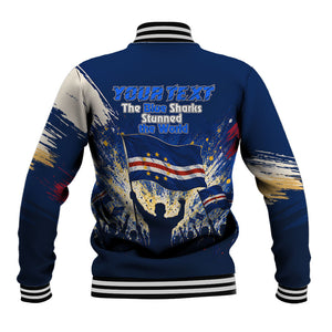 Personalized Cape Verde Blue Sharks Baseball Jacket Giant Spirit African Football 2026 Mascot