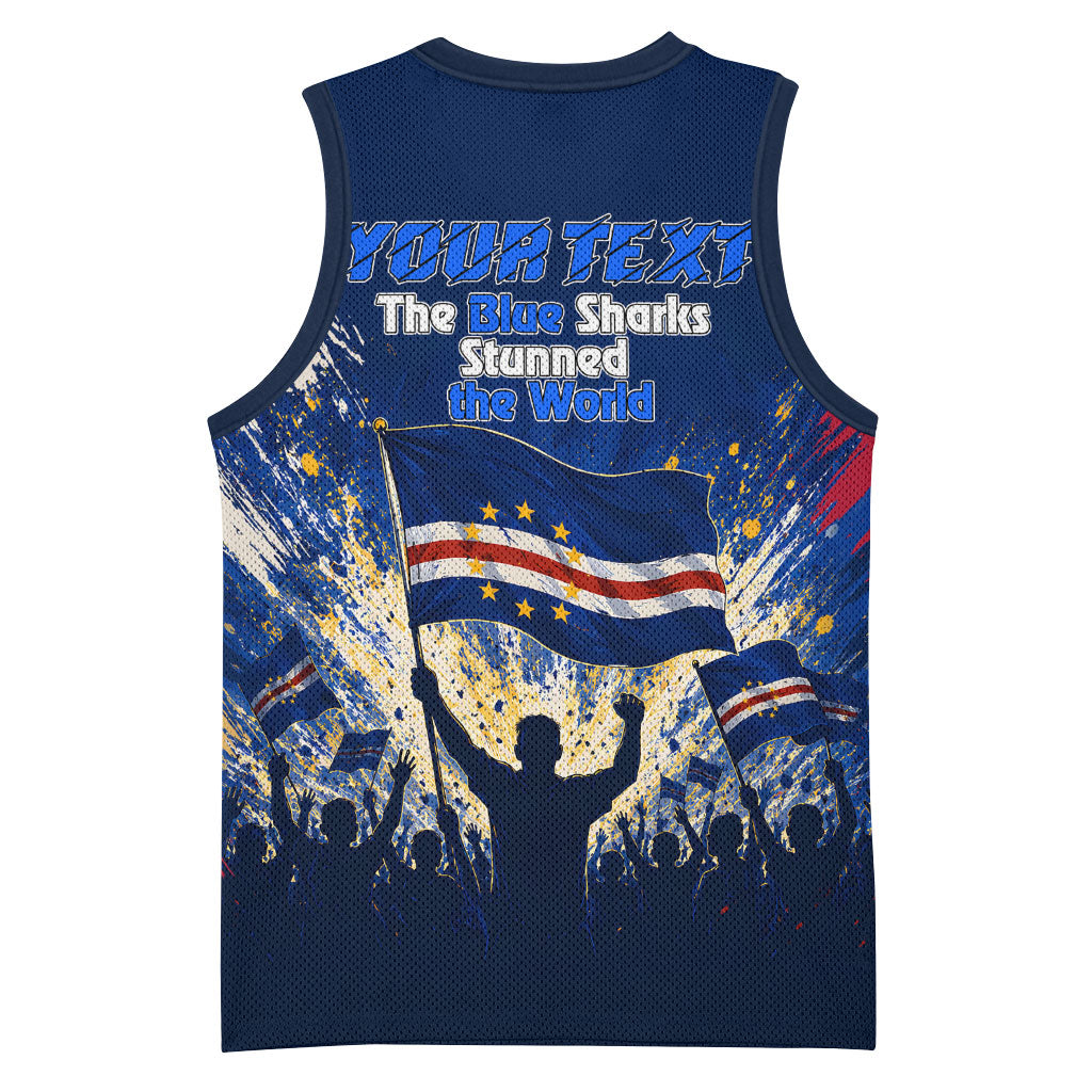 Personalized Cape Verde Blue Sharks Basketball Jersey Giant Spirit African Football 2026 Mascot