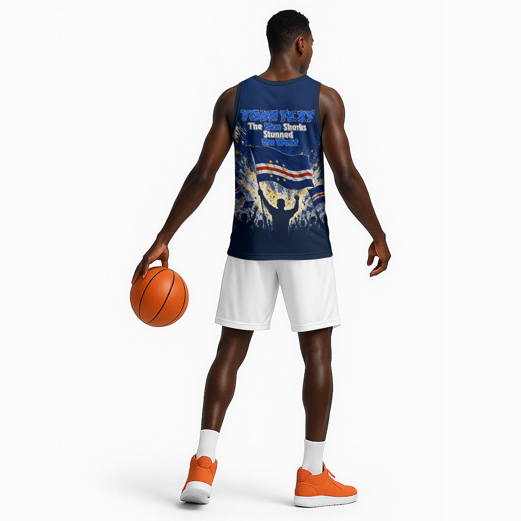Personalized Cape Verde Blue Sharks Basketball Jersey Giant Spirit African Football 2026 Mascot