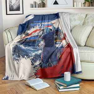 Personalized Cape Verde Blue Sharks Blanket Giant Spirit African Football 2026 Mascot