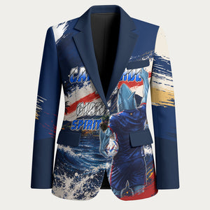 Personalized Cape Verde Blue Sharks Blazer Giant Spirit African Football 2026 Mascot