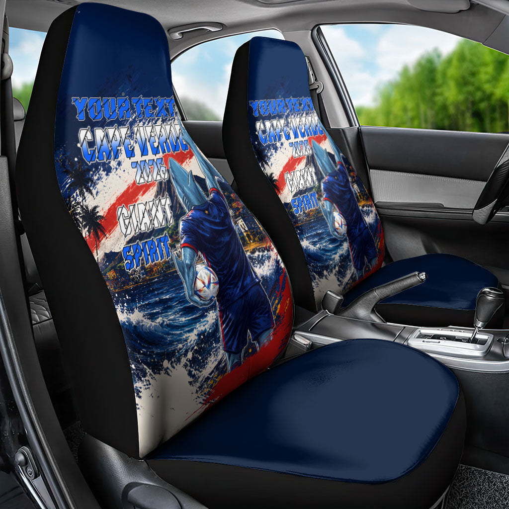 Personalized Cape Verde Blue Sharks Car Seat Cover Giant Spirit African Football 2026 Mascot