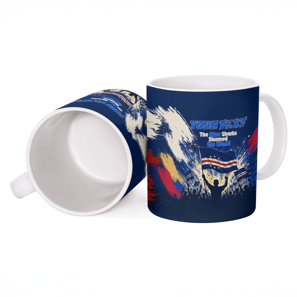 Personalized Cape Verde Blue Sharks Ceramic Mug Giant Spirit African Football 2026 Mascot