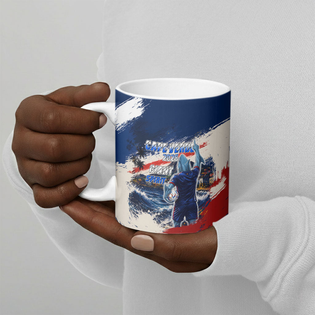 Personalized Cape Verde Blue Sharks Ceramic Mug Giant Spirit African Football 2026 Mascot