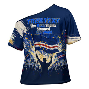 Personalized Cape Verde Blue Sharks Cross Shoulder Shirt Giant Spirit African Football 2026 Mascot