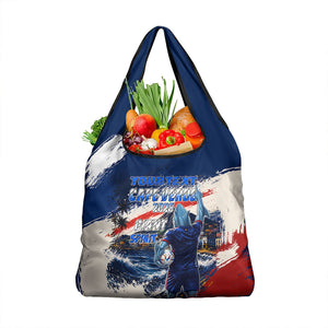 Personalized Cape Verde Blue Sharks Grocery Bag Giant Spirit African Football 2026 Mascot