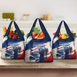 Personalized Cape Verde Blue Sharks Grocery Bag Giant Spirit African Football 2026 Mascot