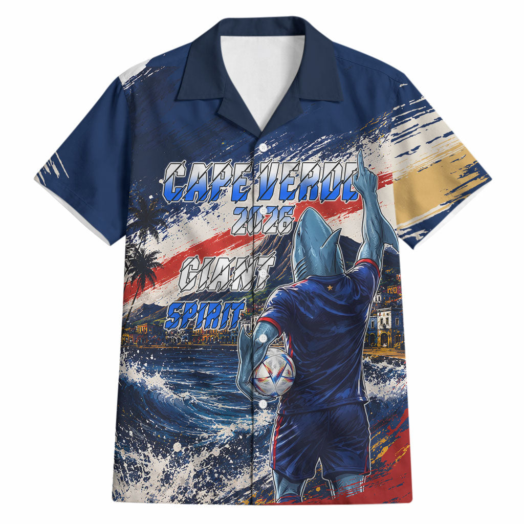 Personalized Cape Verde Blue Sharks Hawaiian Shirt Giant Spirit African Football 2026 Mascot