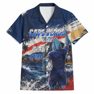 Personalized Cape Verde Blue Sharks Hawaiian Shirt Giant Spirit African Football 2026 Mascot
