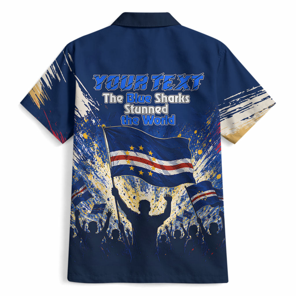 Personalized Cape Verde Blue Sharks Hawaiian Shirt Giant Spirit African Football 2026 Mascot