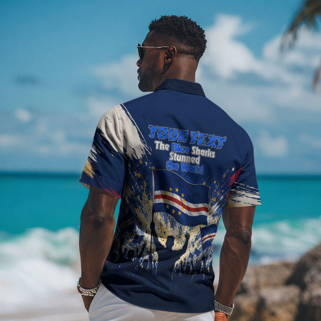 Personalized Cape Verde Blue Sharks Hawaiian Shirt Giant Spirit African Football 2026 Mascot