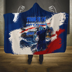 Personalized Cape Verde Blue Sharks Hooded Blanket Giant Spirit African Football 2026 Mascot