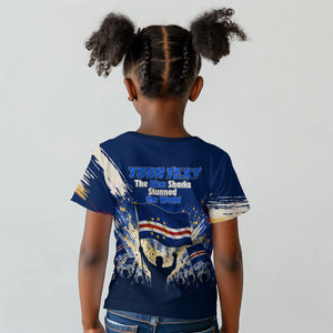 Personalized Cape Verde Blue Sharks Kid T shirt Giant Spirit African Football 2026 Mascot