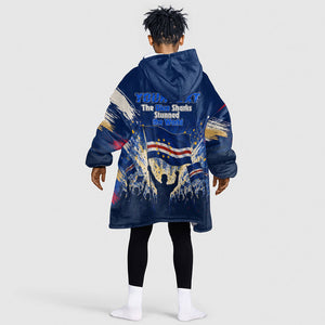 Personalized Cape Verde Blue Sharks Kid Wearable Blanket Hoodie Giant Spirit African Football 2026 Mascot