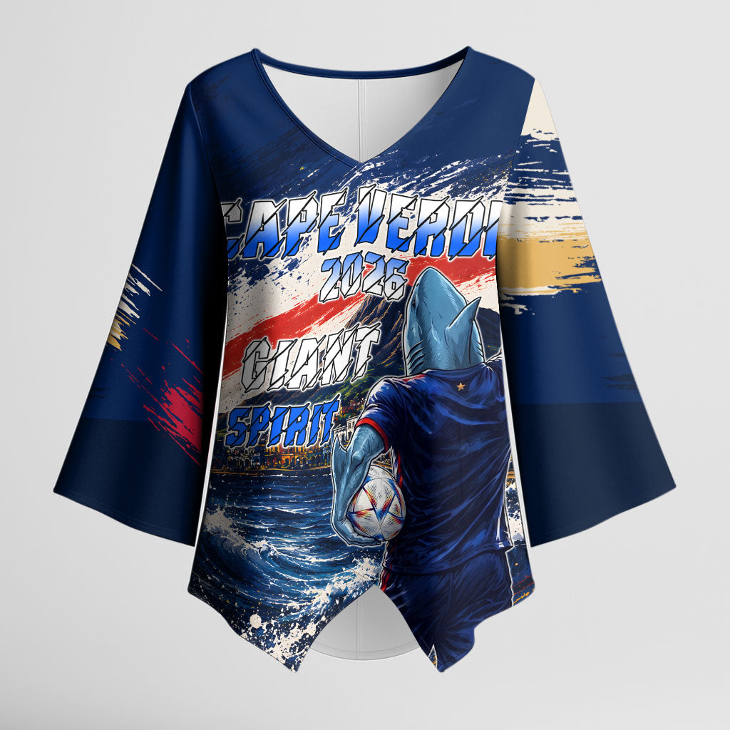 Personalized Cape Verde Blue Sharks Kimono Sleeve Blouse Giant Spirit African Football 2026 Mascot