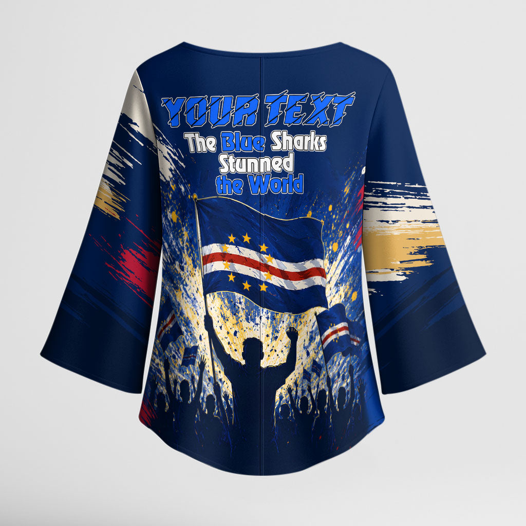 Personalized Cape Verde Blue Sharks Kimono Sleeve Blouse Giant Spirit African Football 2026 Mascot