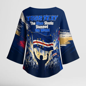 Personalized Cape Verde Blue Sharks Kimono Sleeve Blouse Giant Spirit African Football 2026 Mascot