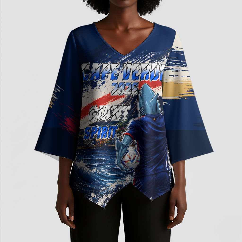 Personalized Cape Verde Blue Sharks Kimono Sleeve Blouse Giant Spirit African Football 2026 Mascot