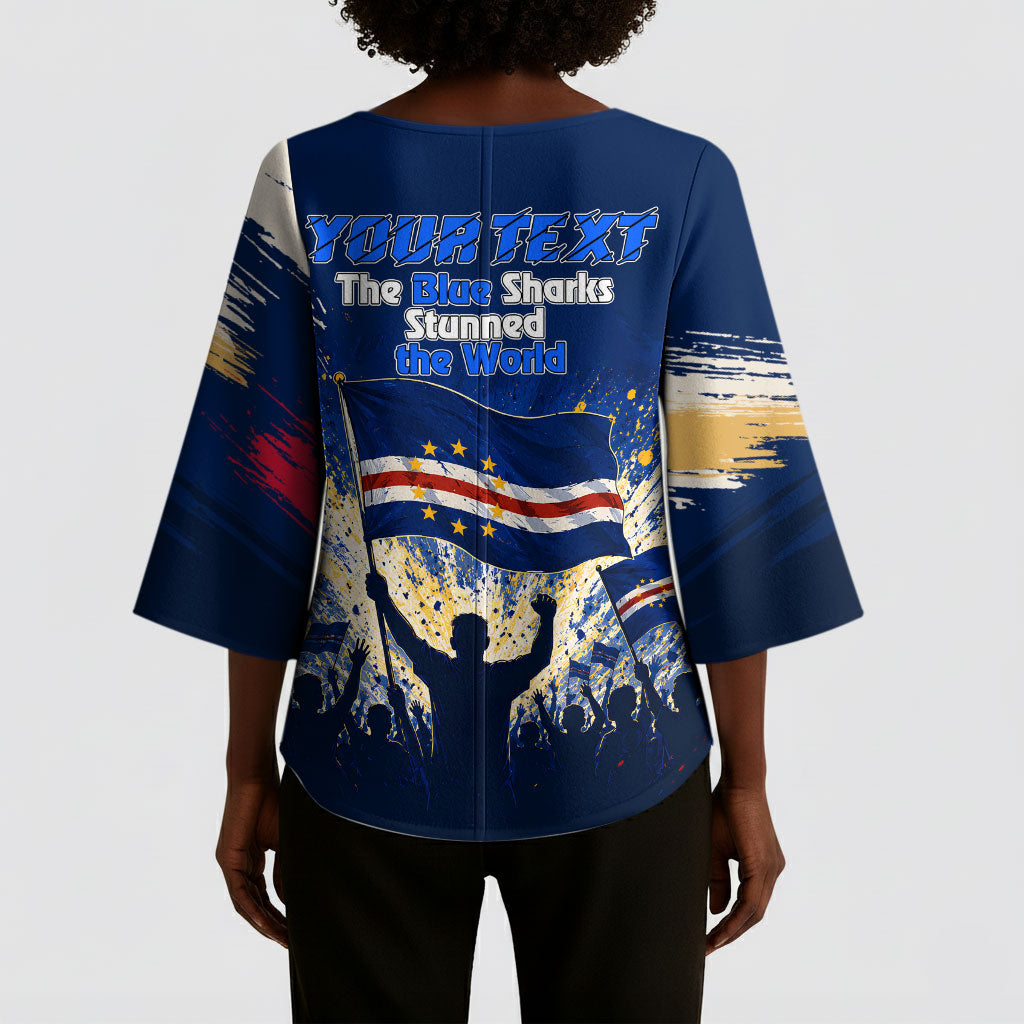 Personalized Cape Verde Blue Sharks Kimono Sleeve Blouse Giant Spirit African Football 2026 Mascot