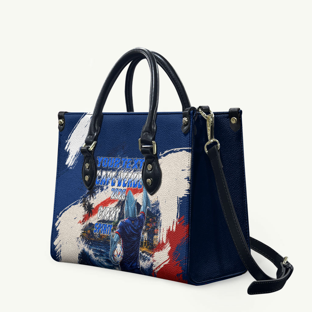 Personalized Cape Verde Blue Sharks Leather Bag Giant Spirit African Football 2026 Mascot