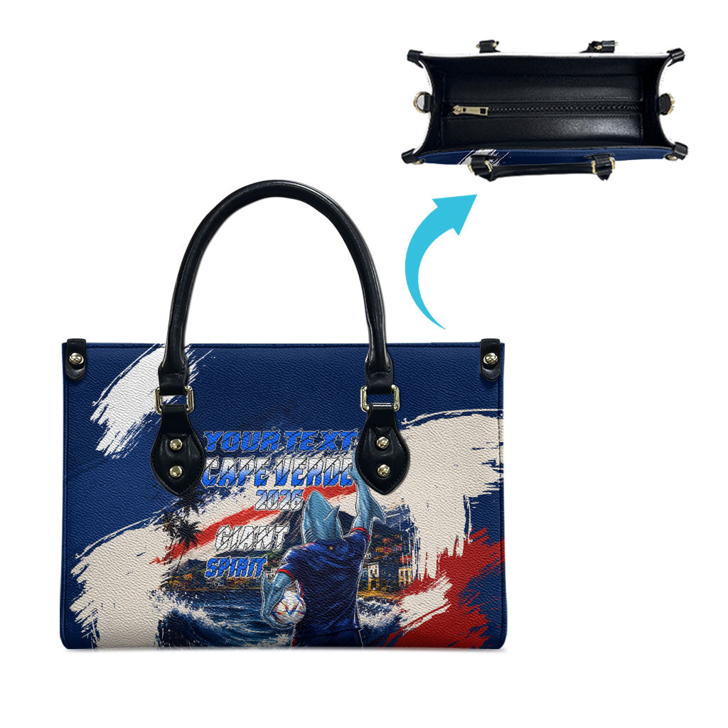 Personalized Cape Verde Blue Sharks Leather Bag Giant Spirit African Football 2026 Mascot