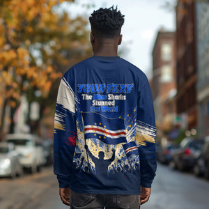Personalized Cape Verde Blue Sharks Long Sleeve Shirt Giant Spirit African Football 2026 Mascot