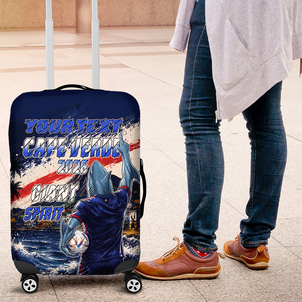 Personalized Cape Verde Blue Sharks Luggage Cover Giant Spirit African Football 2026 Mascot