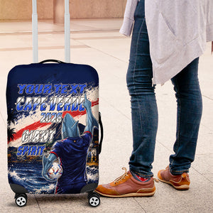Personalized Cape Verde Blue Sharks Luggage Cover Giant Spirit African Football 2026 Mascot